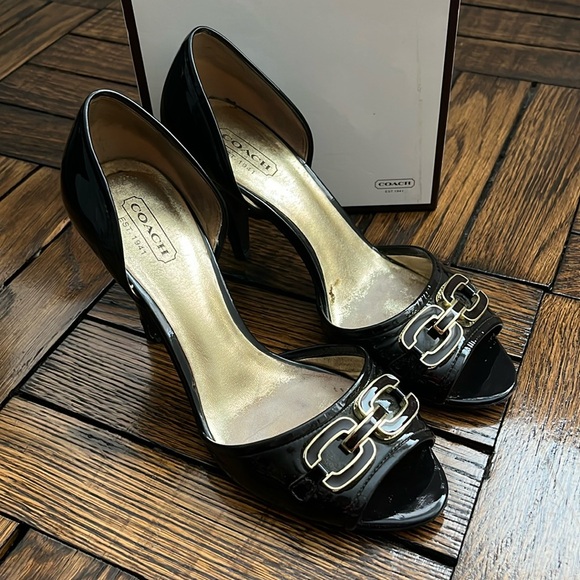 Coach Shoes - Coach Chestnut Belinda Soft Patent Heels size 6